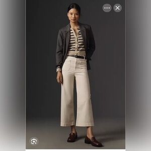 Anthropologie Maeve Cream Corduroy Pants